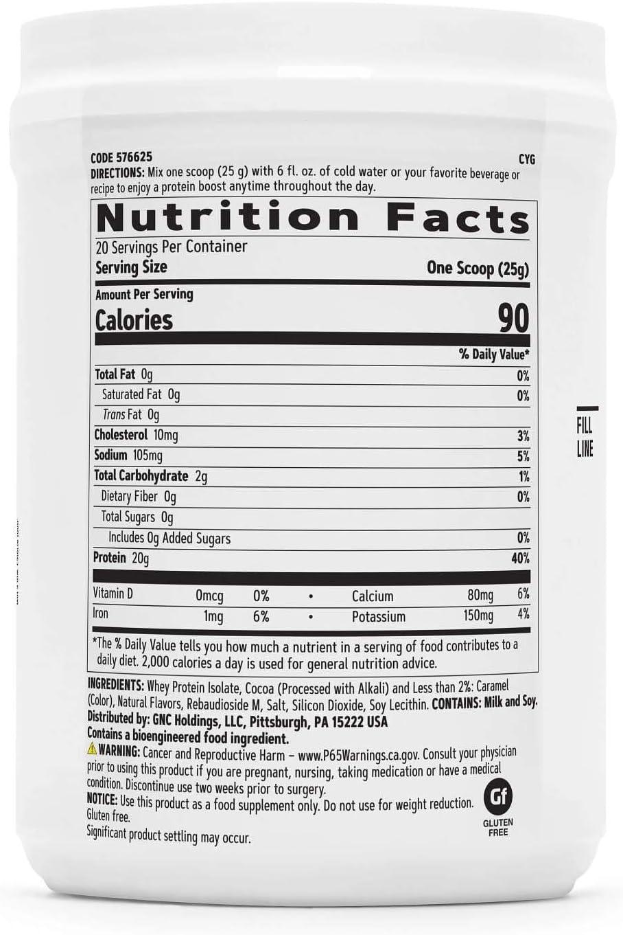 imageGNC Total Lean Zero Sugar Protein Rich Chocolate 20 Servings