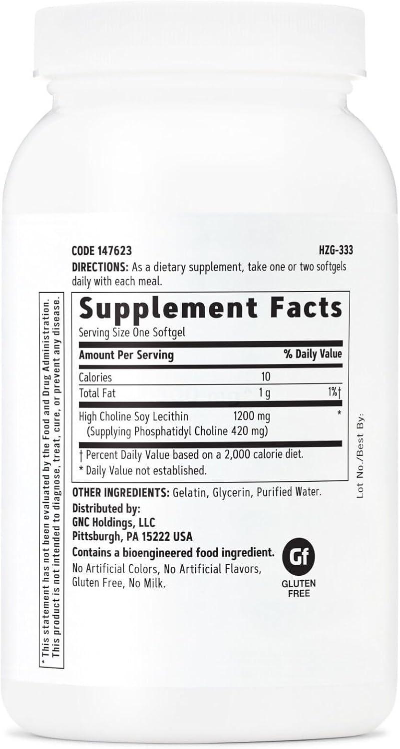 imageGNC Triple Lecithin 1200mg Supplement Supports a Healthy Heart Liver and Nervous System 90 Servings90 Count Pack of 1