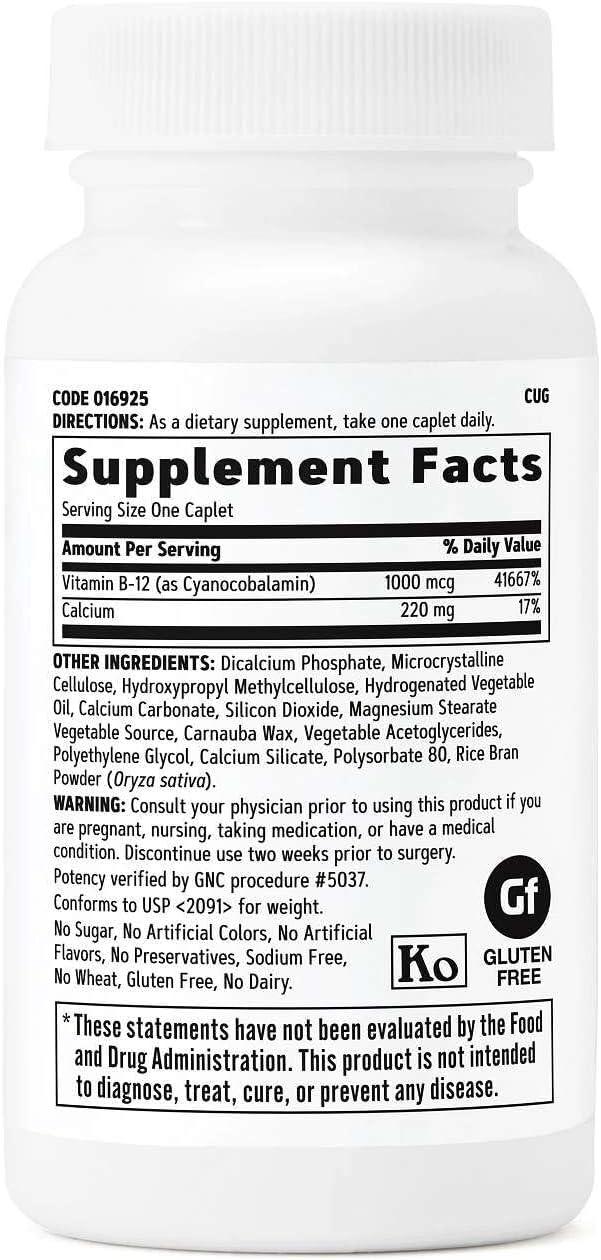 imageGNC Vitamin B12 1000mcg Supports Energy Production 90 Caplets90 Count Pack of 1