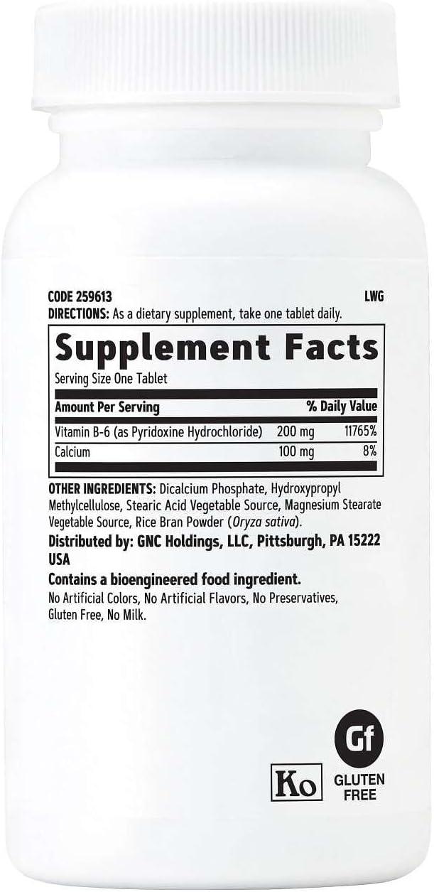imageGNC Vitamin B6 200mg Supplement Supports Immune System and Nervous System 100 Serving100 Count Pack of 1