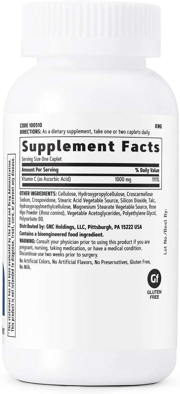 imageGNC Vitamin C 1000mg 100 Caplets Provides Immune Support