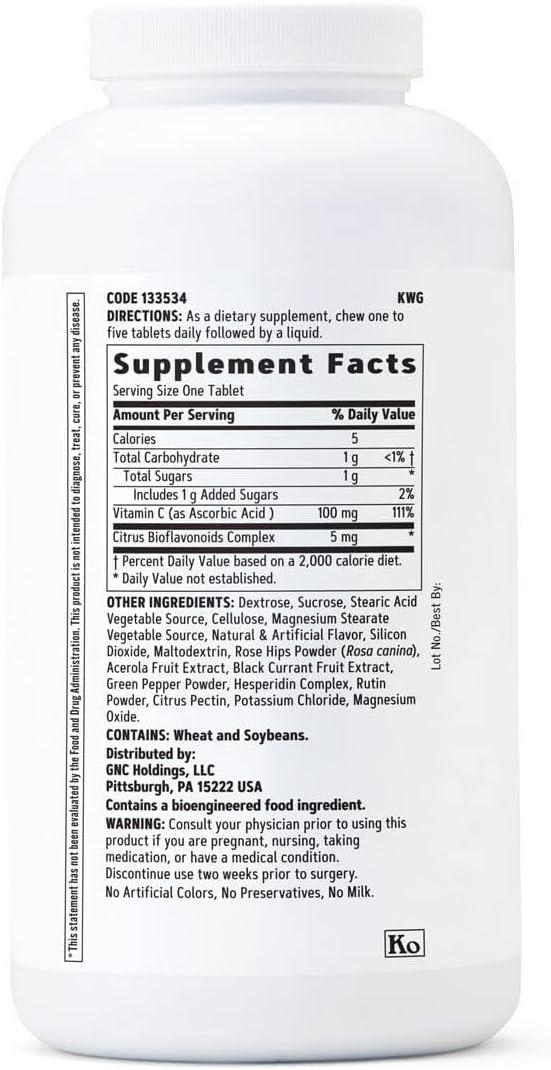 imageGNC Vitamin C 100mg Provides Immune Support Mixed Fruit 360 Servings360 Count Pack of 1