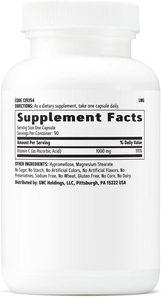 imageGNC Vitamin C Capsules 1000mg Provides Immune Support 90 Capsules