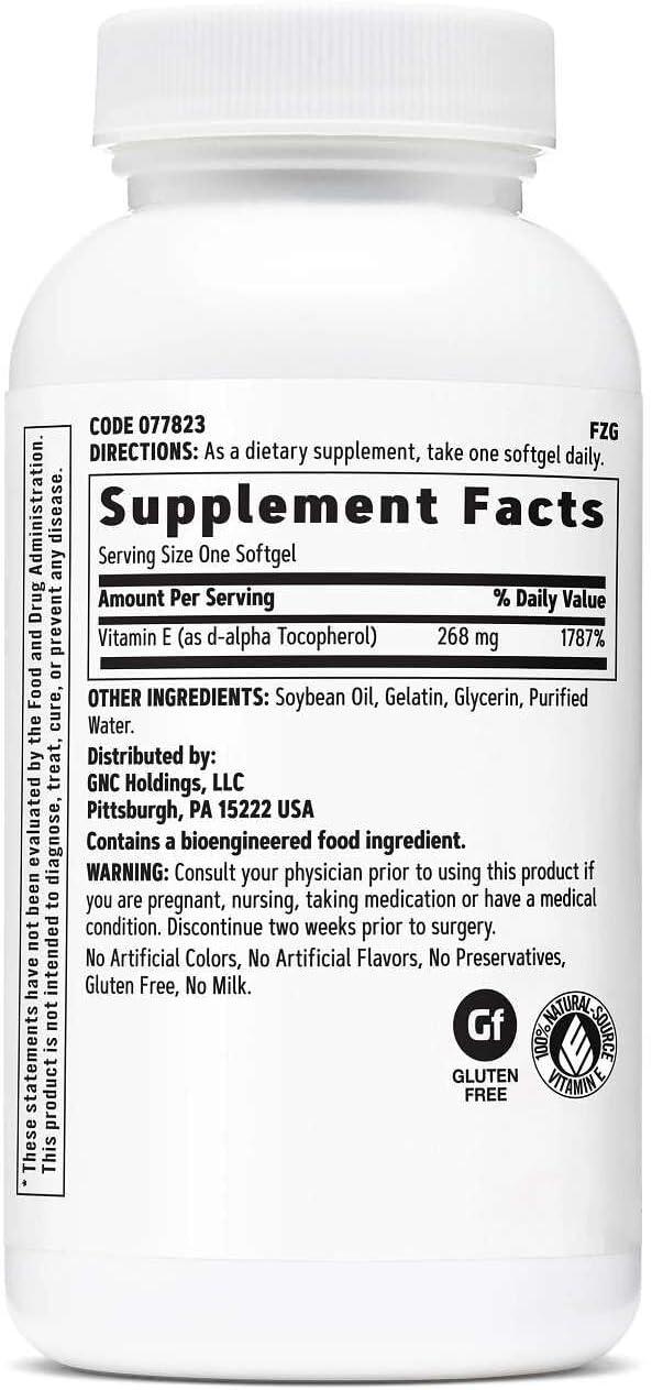 imageGNC Vitamin E 200mg Supplement Supports a Healthy Cardiovascular System 100 ServingsUnflavored