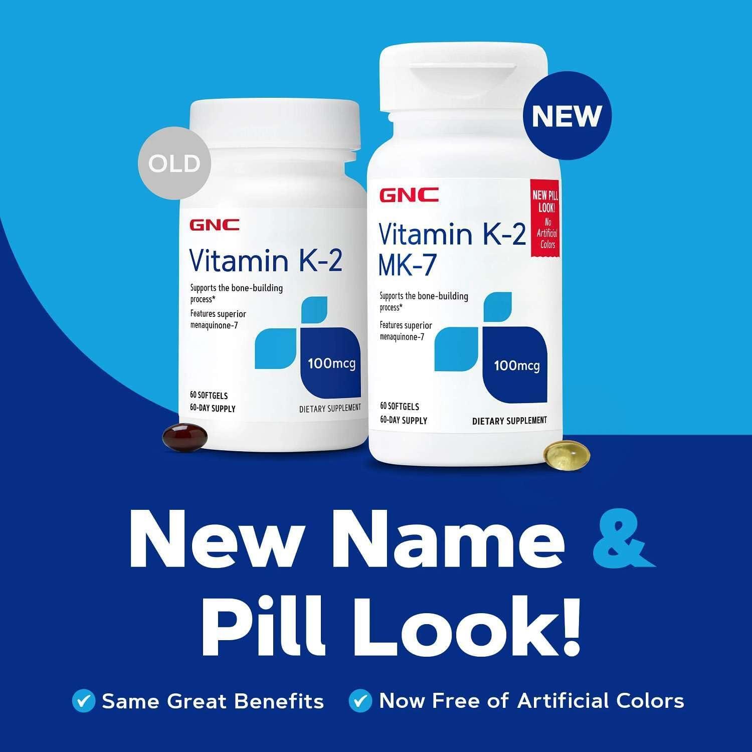 imageGNC Vitamin K2 100mcg Supports BoneBuilding Process 60 Softgels
