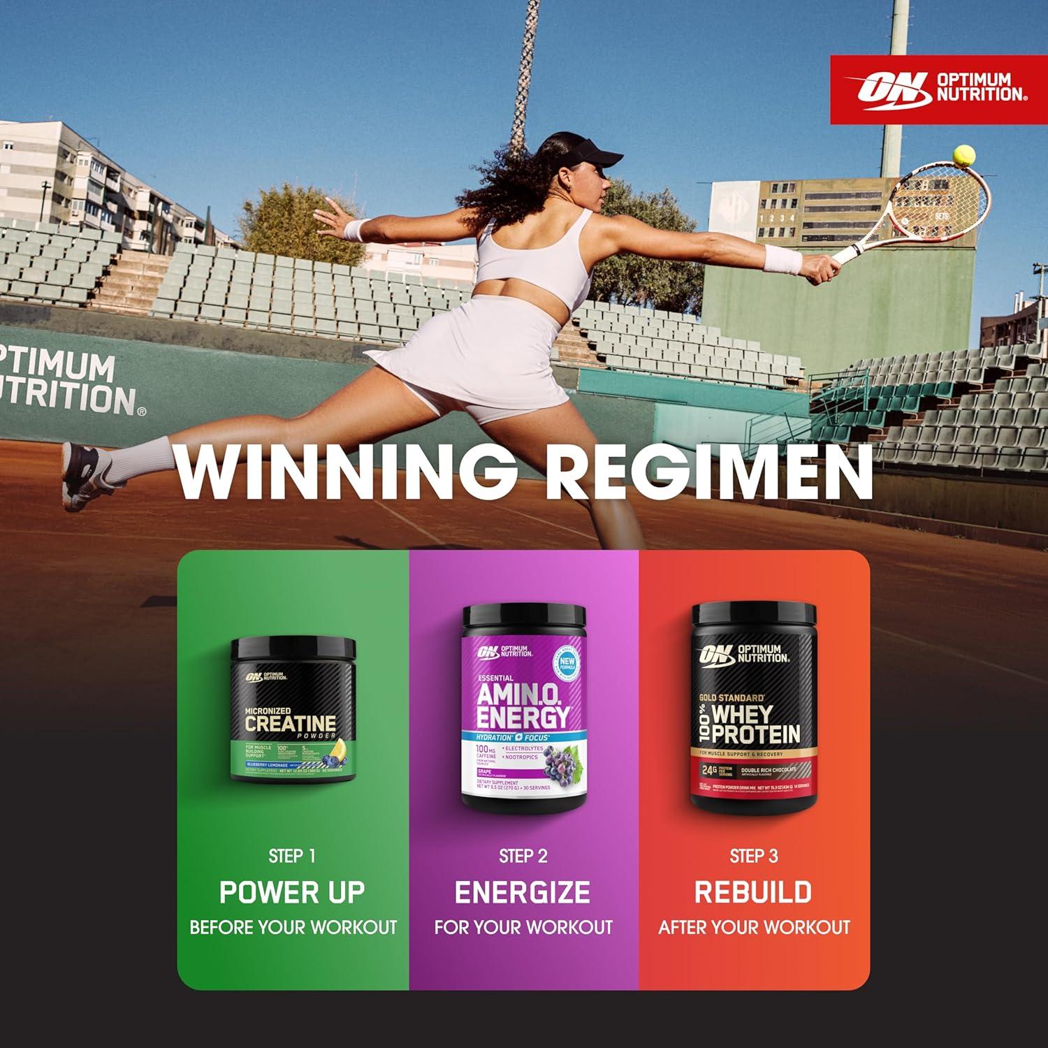 imageOptimum Nutrition Amino Energy Powder Plus Focus with BCAA Electrolytes and Caffeine Pineapple Twist 30 Servings Packaging May VaryGrape