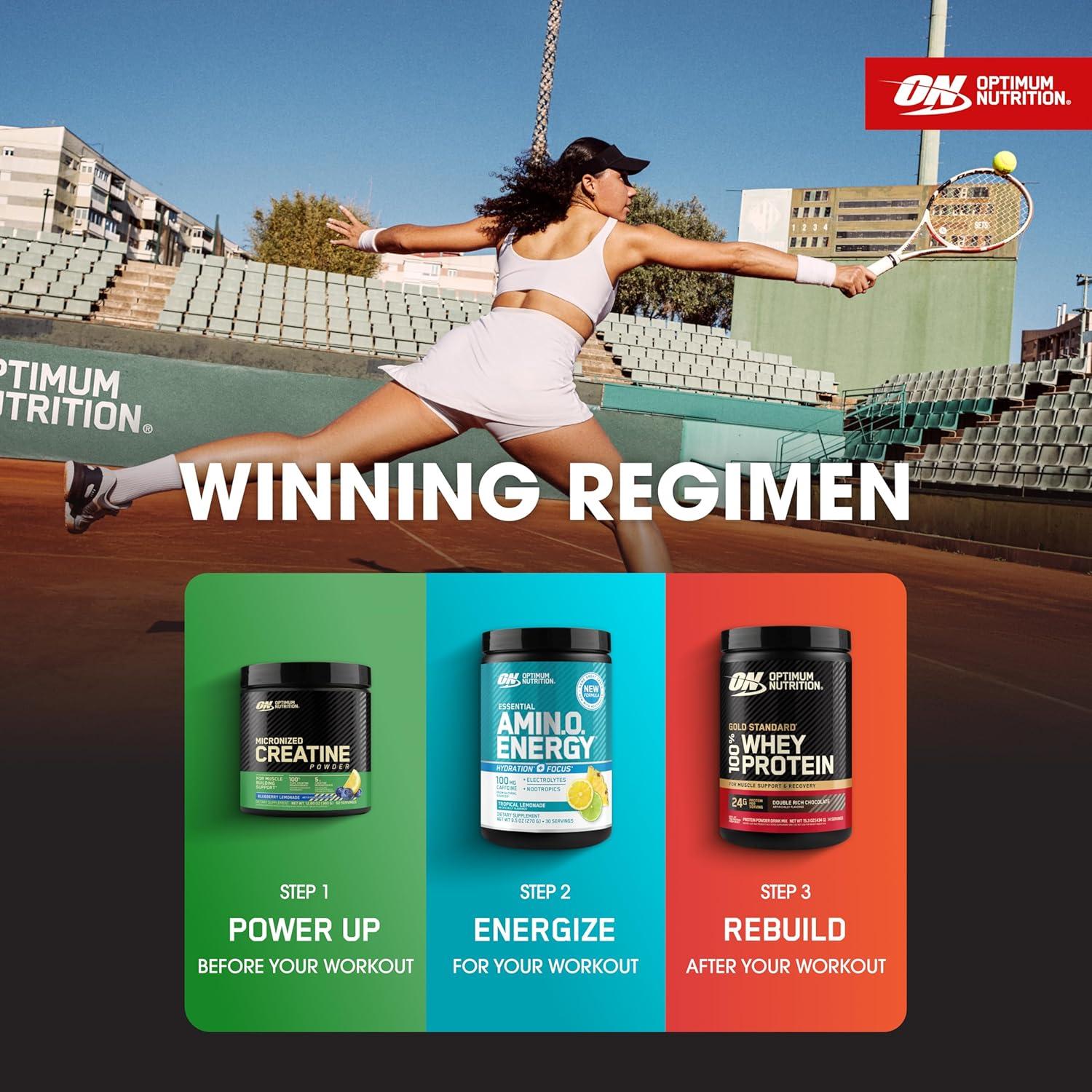 imageOptimum Nutrition Amino Energy Powder Plus Focus with BCAA Electrolytes and Caffeine Pineapple Twist 30 Servings Packaging May VaryLemonade