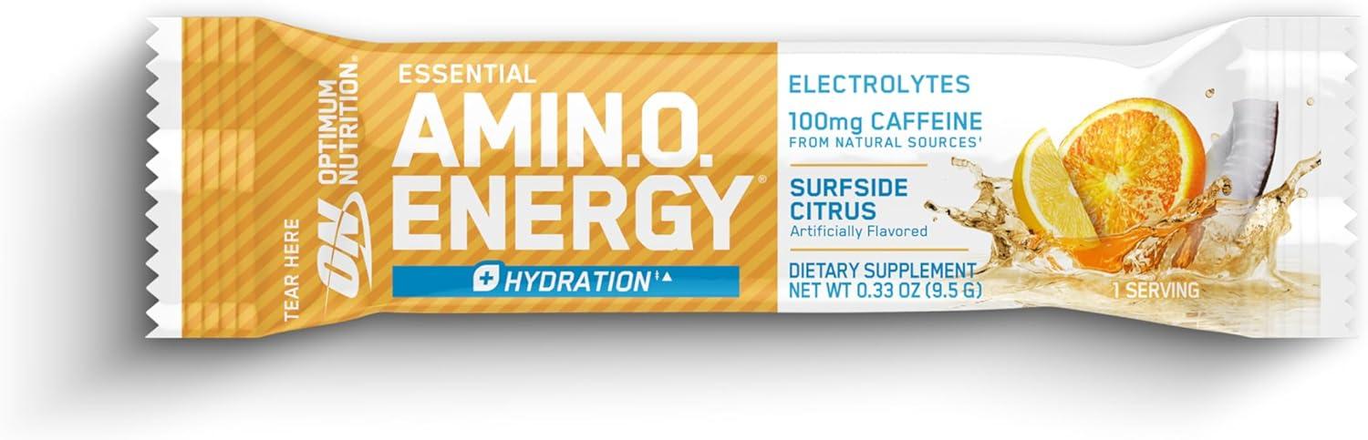 imageOptimum Nutrition Amino Energy Powder Plus Focus with BCAA Electrolytes and Caffeine Pineapple Twist 30 Servings Packaging May VarySurfside Citrus