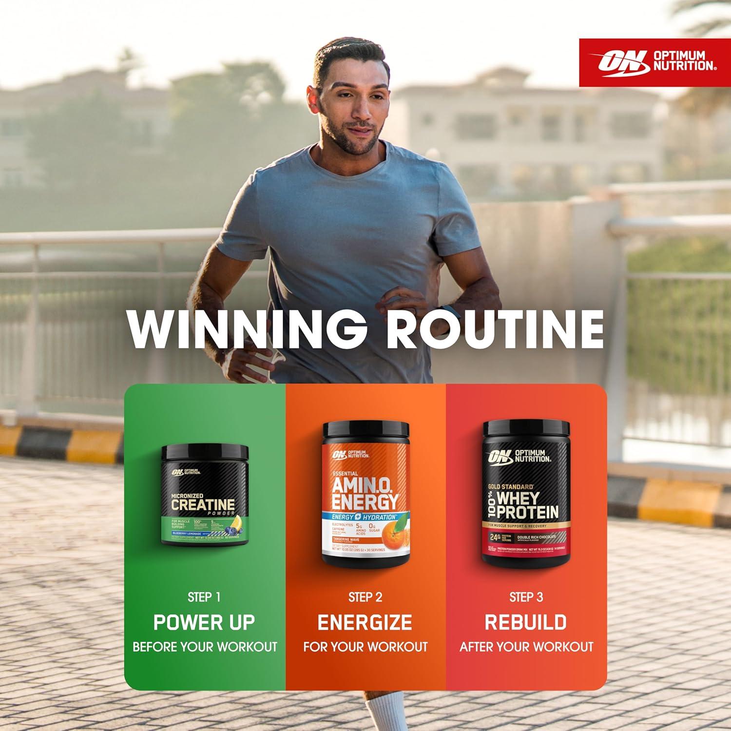 imageOptimum Nutrition Amino Energy Powder Plus Focus with BCAA Electrolytes and Caffeine Pineapple Twist 30 Servings Packaging May VaryTangerine Wave