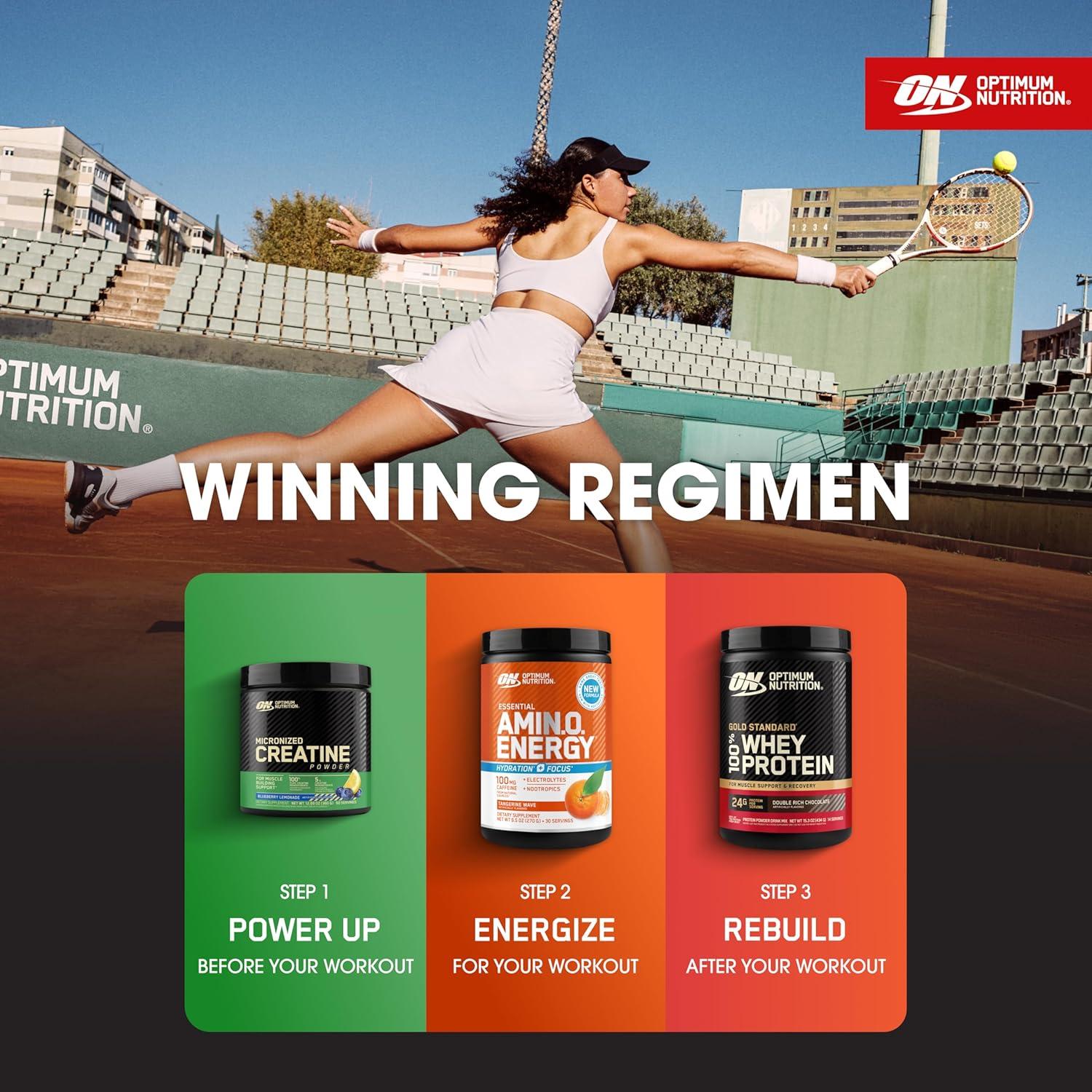imageOptimum Nutrition Amino Energy Powder Plus Focus with BCAA Electrolytes and Caffeine Pineapple Twist 30 Servings Packaging May VaryTangerine Wave