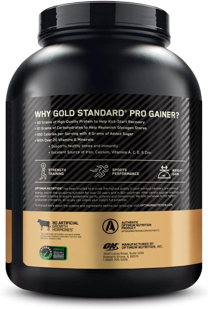 imageOptimum Nutrition GS Pro Gainer Weight Gainer Protein Powder Double Chocolate 509 Pounds Packaging May VaryChocolate