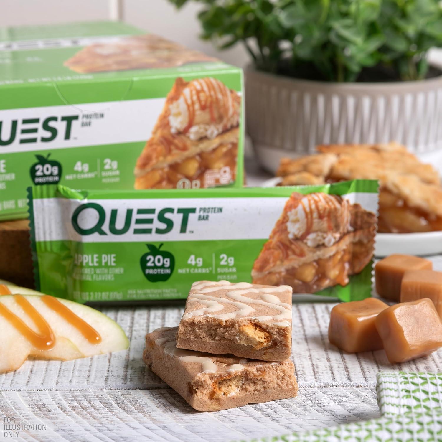 imageQuest Nutrition SMores Protein Bars 21g Protein 1g Sugar 4g Net Carb Gluten Free Keto Friendly 12 CountApple Pie
