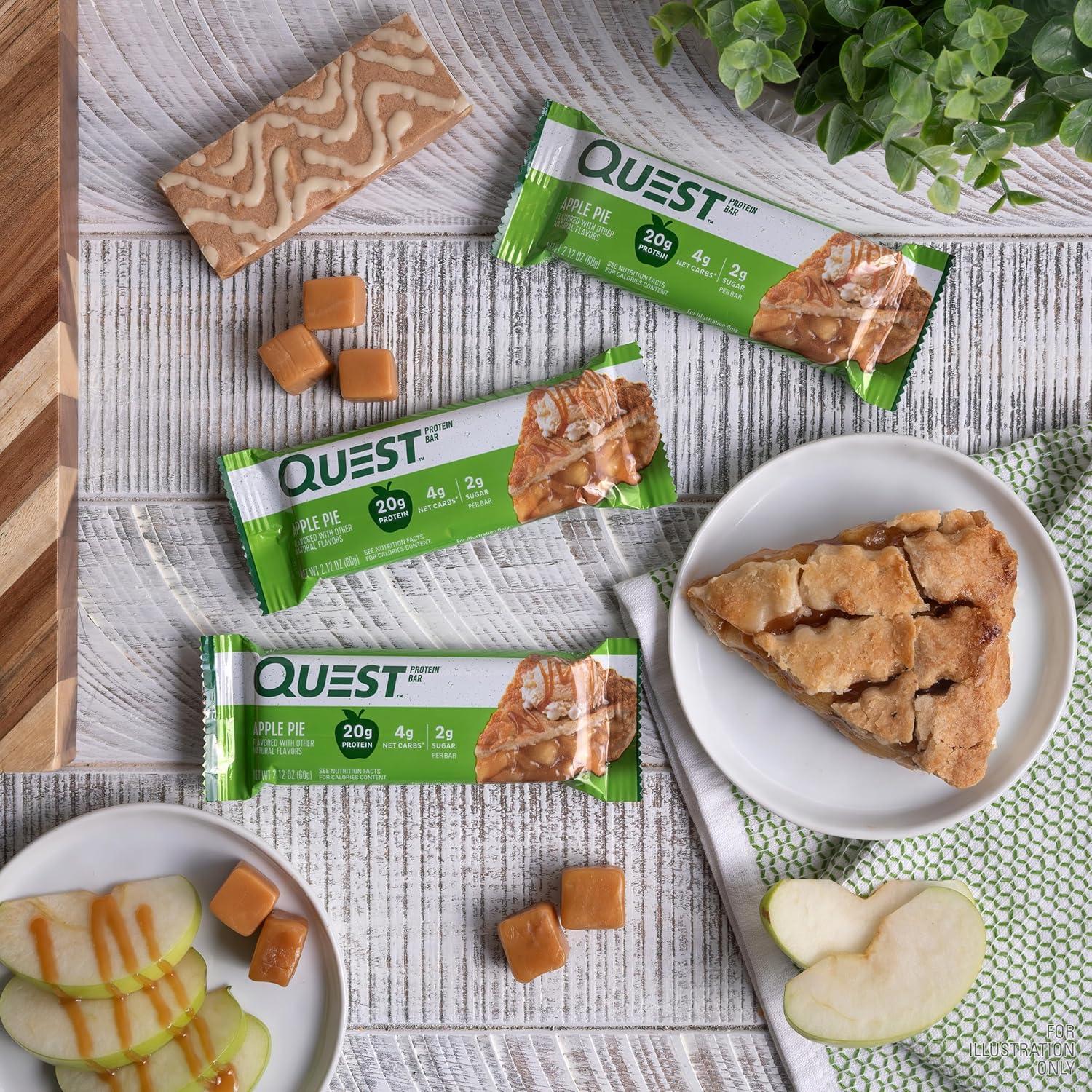 imageQuest Nutrition SMores Protein Bars 21g Protein 1g Sugar 4g Net Carb Gluten Free Keto Friendly 12 CountApple Pie