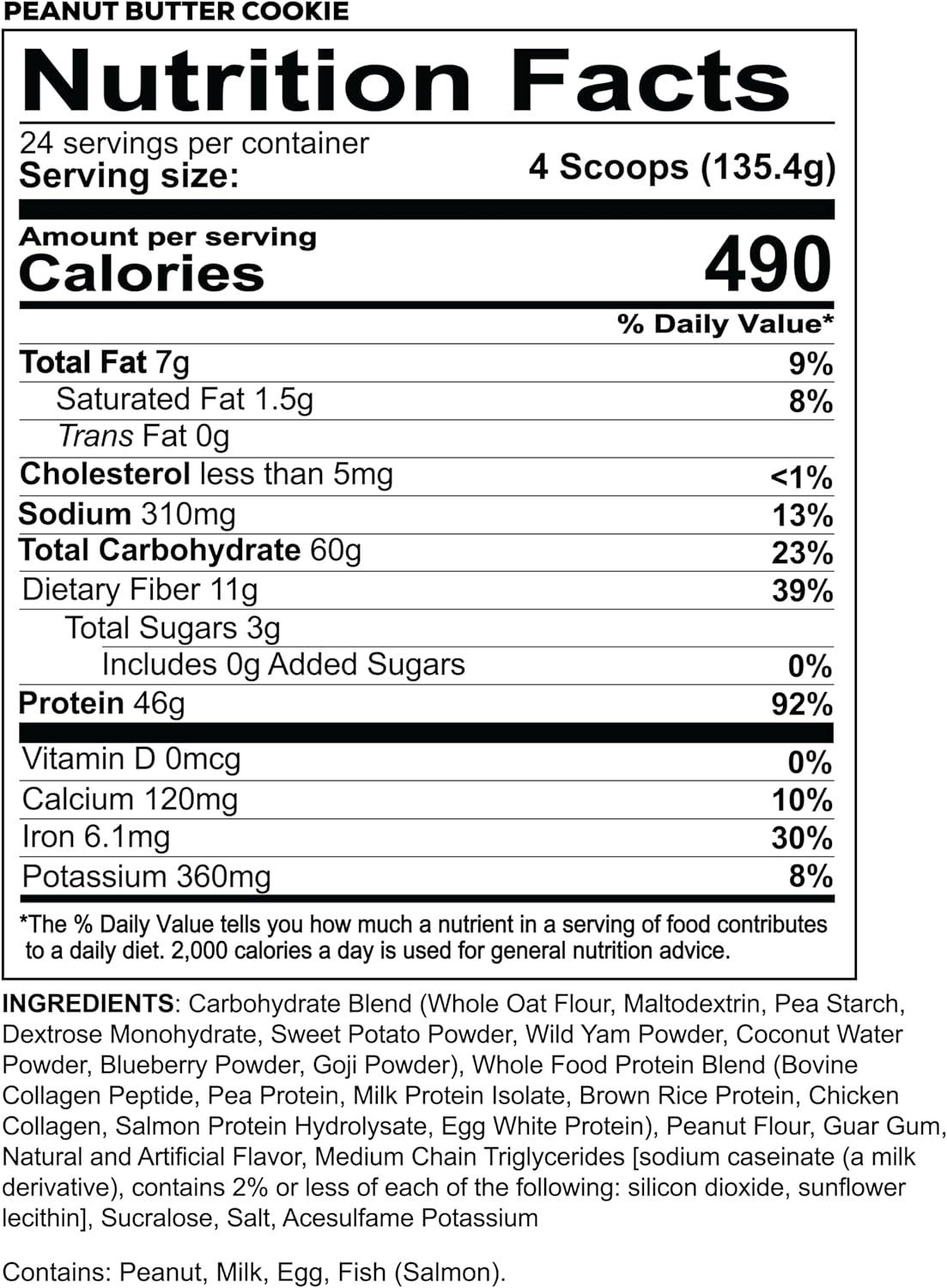 imageREDCON1 MRE Whole Food Protein Powder Fudge Brownie Meal Replacement Made with Animal and Plant Based Protein Sources Nutrient and Calorie Dense 0g Added Sugar 24 ServingsPeanut Butter