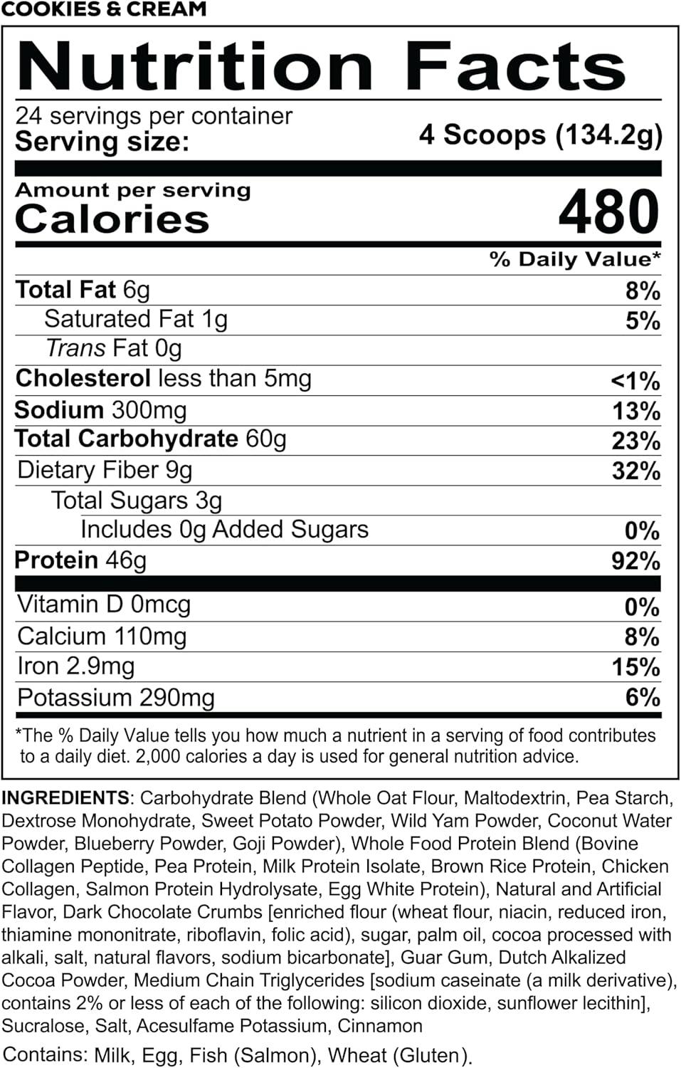 imageREDCON1 MRE Whole Food Protein Powder Fudge Brownie Meal Replacement Made with Animal and Plant Based Protein Sources Nutrient and Calorie Dense 0g Added Sugar 24 ServingsCookies N Cream