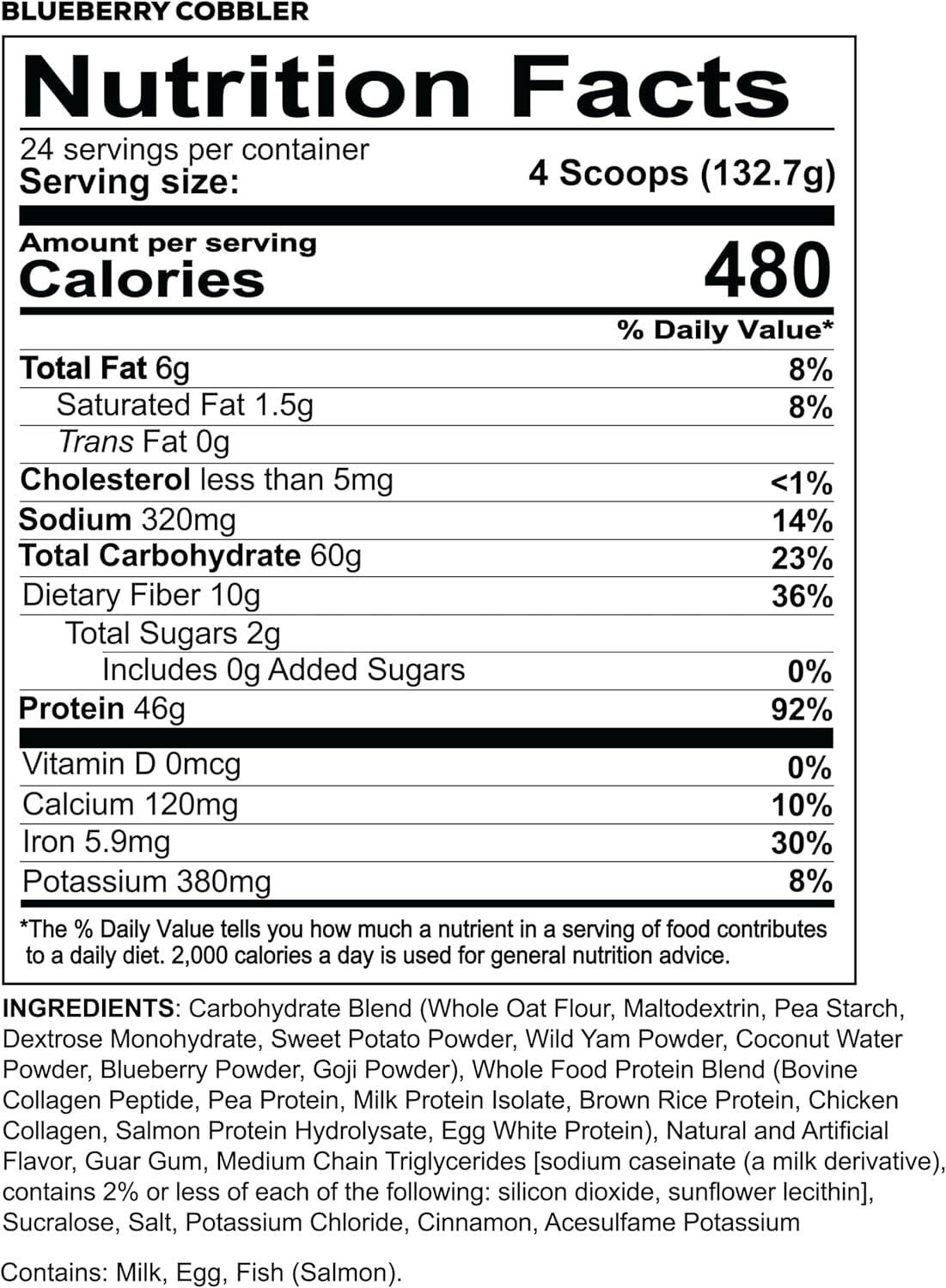 imageREDCON1 MRE Whole Food Protein Powder Fudge Brownie Meal Replacement Made with Animal and Plant Based Protein Sources Nutrient and Calorie Dense 0g Added Sugar 24 ServingsBlueberry Cobbler 1