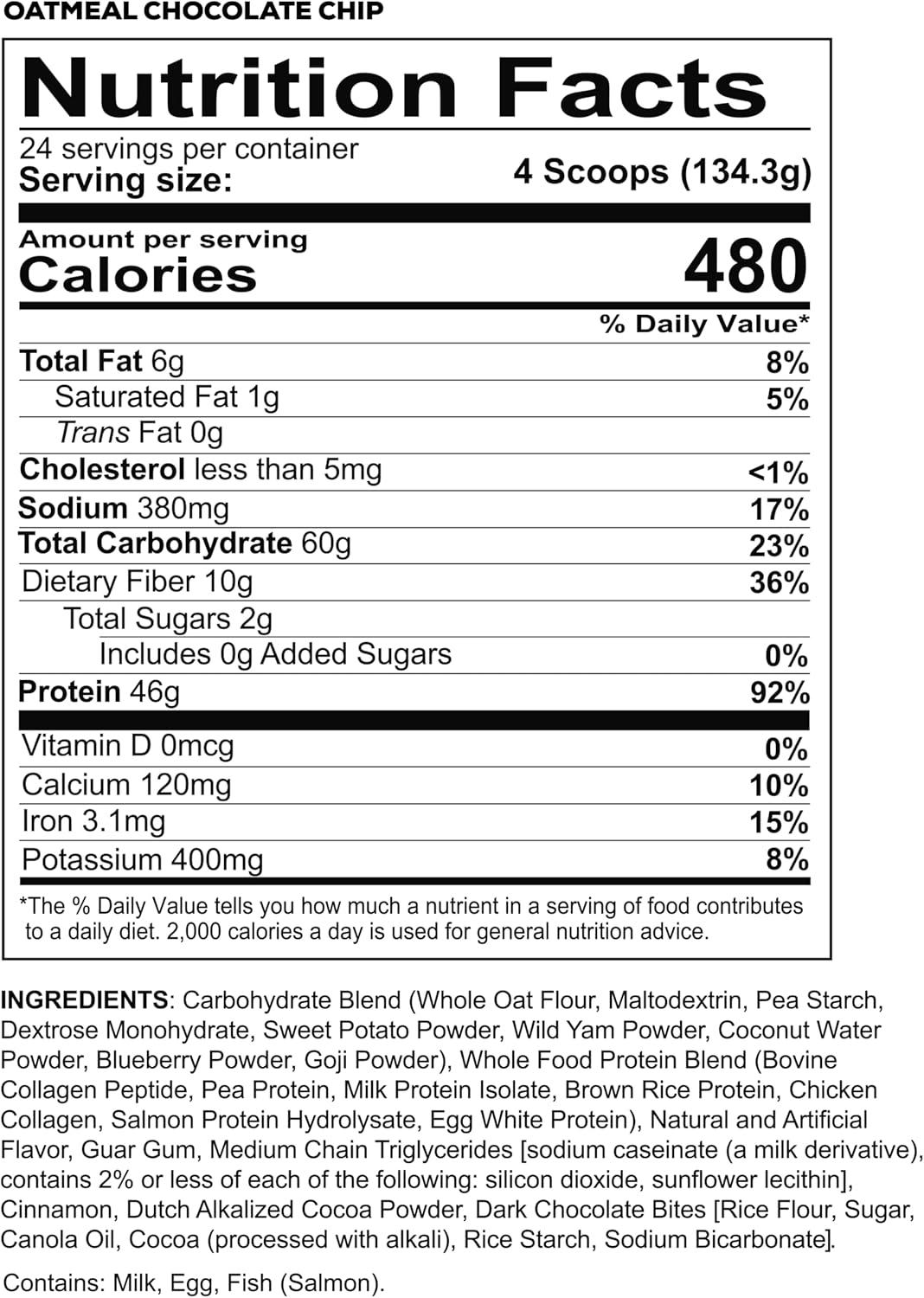 imageREDCON1 MRE Whole Food Protein Powder Fudge Brownie Meal Replacement Made with Animal and Plant Based Protein Sources Nutrient and Calorie Dense 0g Added Sugar 24 ServingsOatmeal Chocolate Chip