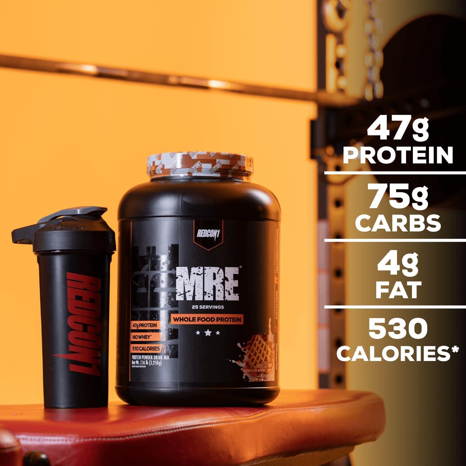 imageREDCON1 MRE Whole Food Protein Powder Fudge Brownie Meal Replacement Made with Animal and Plant Based Protein Sources Nutrient and Calorie Dense 0g Added Sugar 24 ServingsCookies N Cream