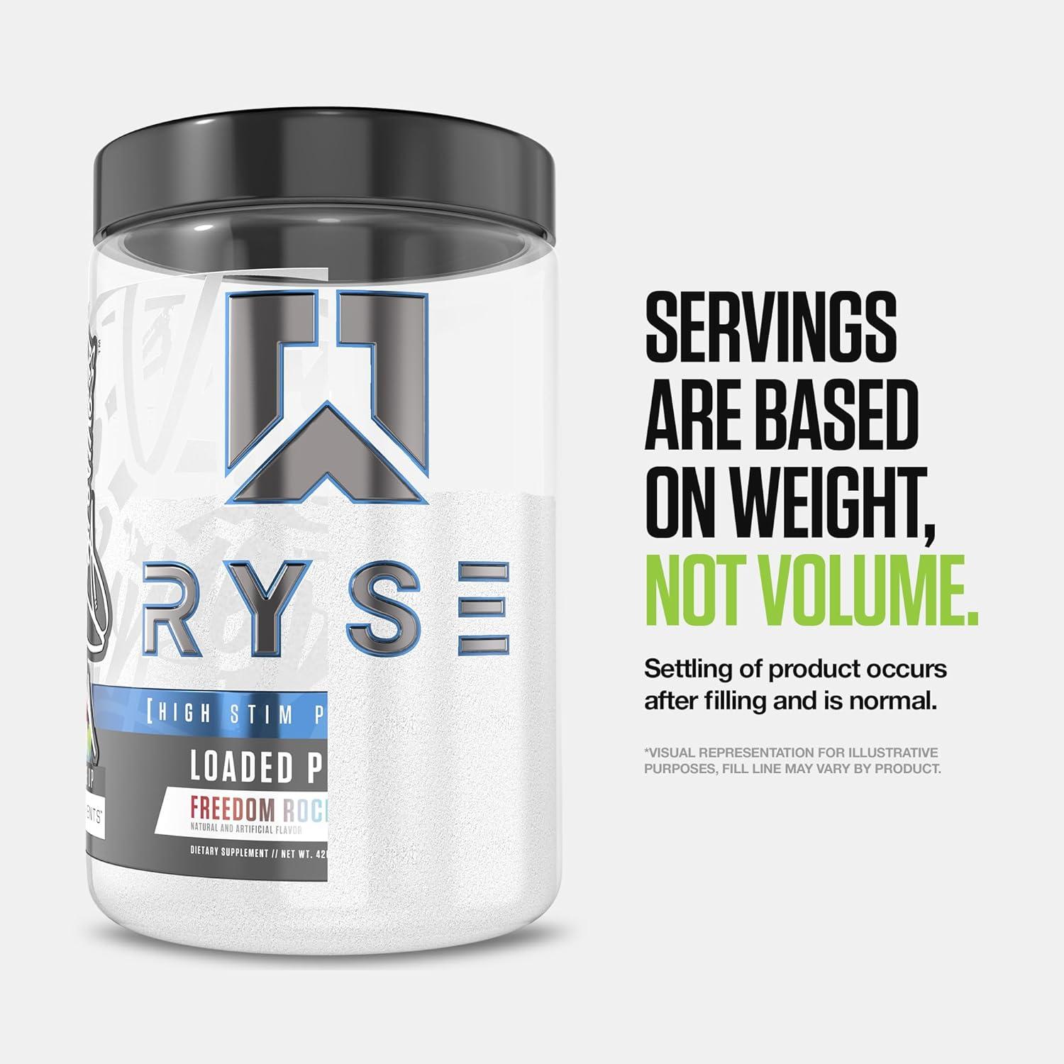 imageRyse Loaded Pre Workout Powder Freedom Rocks Daily PreWorkout for Men amp Women with 325mg Caffeine Beta Alanine and Citrulline for Pump Focus and Energy 30 ServingsSour Punch Green Apple