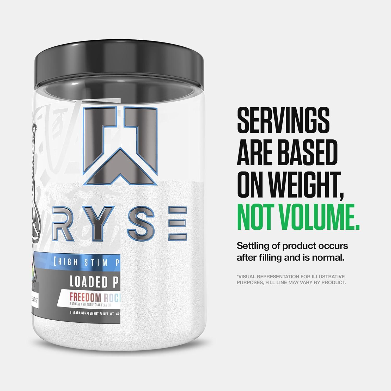 imageRyse Loaded Pre Workout Powder Freedom Rocks Daily PreWorkout for Men amp Women with 325mg Caffeine Beta Alanine and Citrulline for Pump Focus and Energy 30 ServingsSour Punch Watermelon