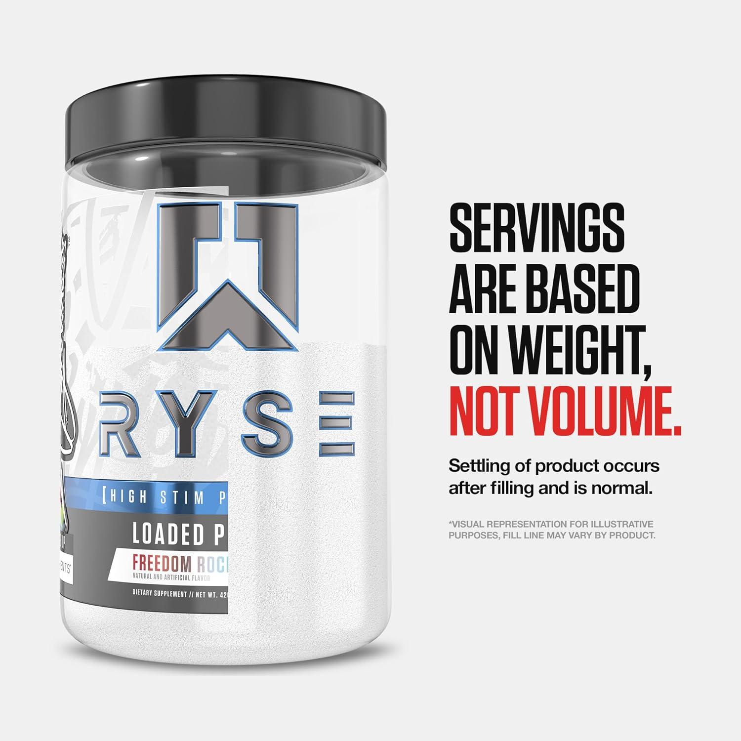 imageRyse Loaded Pre Workout Powder Freedom Rocks Daily PreWorkout for Men amp Women with 325mg Caffeine Beta Alanine and Citrulline for Pump Focus and Energy 30 ServingsRing Pop Cherry