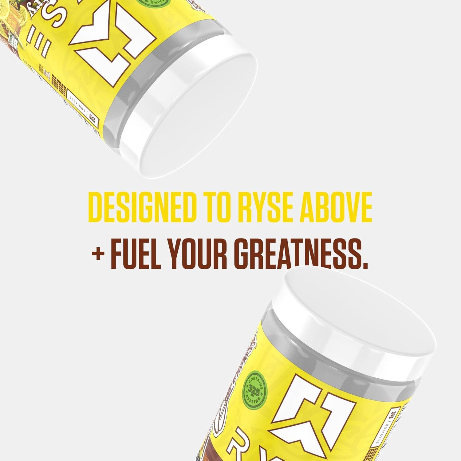 imageRyse Loaded Pre Workout Powder Freedom Rocks Daily PreWorkout for Men amp Women with 325mg Caffeine Beta Alanine and Citrulline for Pump Focus and Energy 30 ServingsCountry Time Lemonade