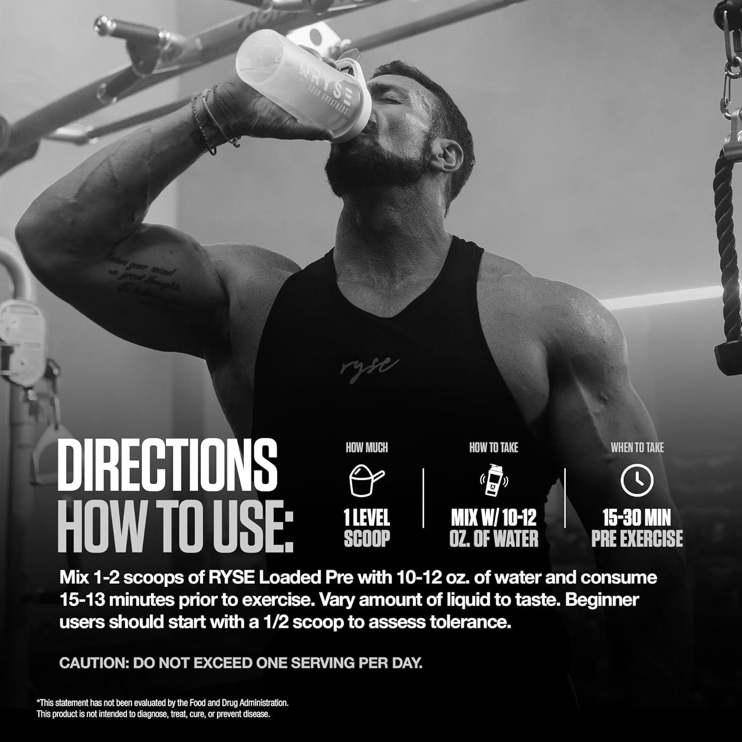 imageRyse Loaded Pre Workout Powder Freedom Rocks Daily PreWorkout for Men amp Women with 325mg Caffeine Beta Alanine and Citrulline for Pump Focus and Energy 30 ServingsStrawberry Squeeze