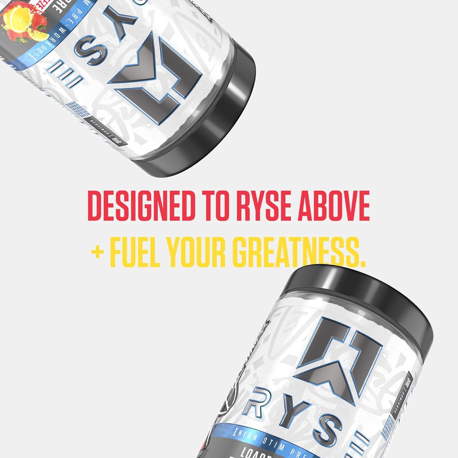 imageRyse Loaded Pre Workout Powder Freedom Rocks Daily PreWorkout for Men amp Women with 325mg Caffeine Beta Alanine and Citrulline for Pump Focus and Energy 30 ServingsStrawberry Squeeze