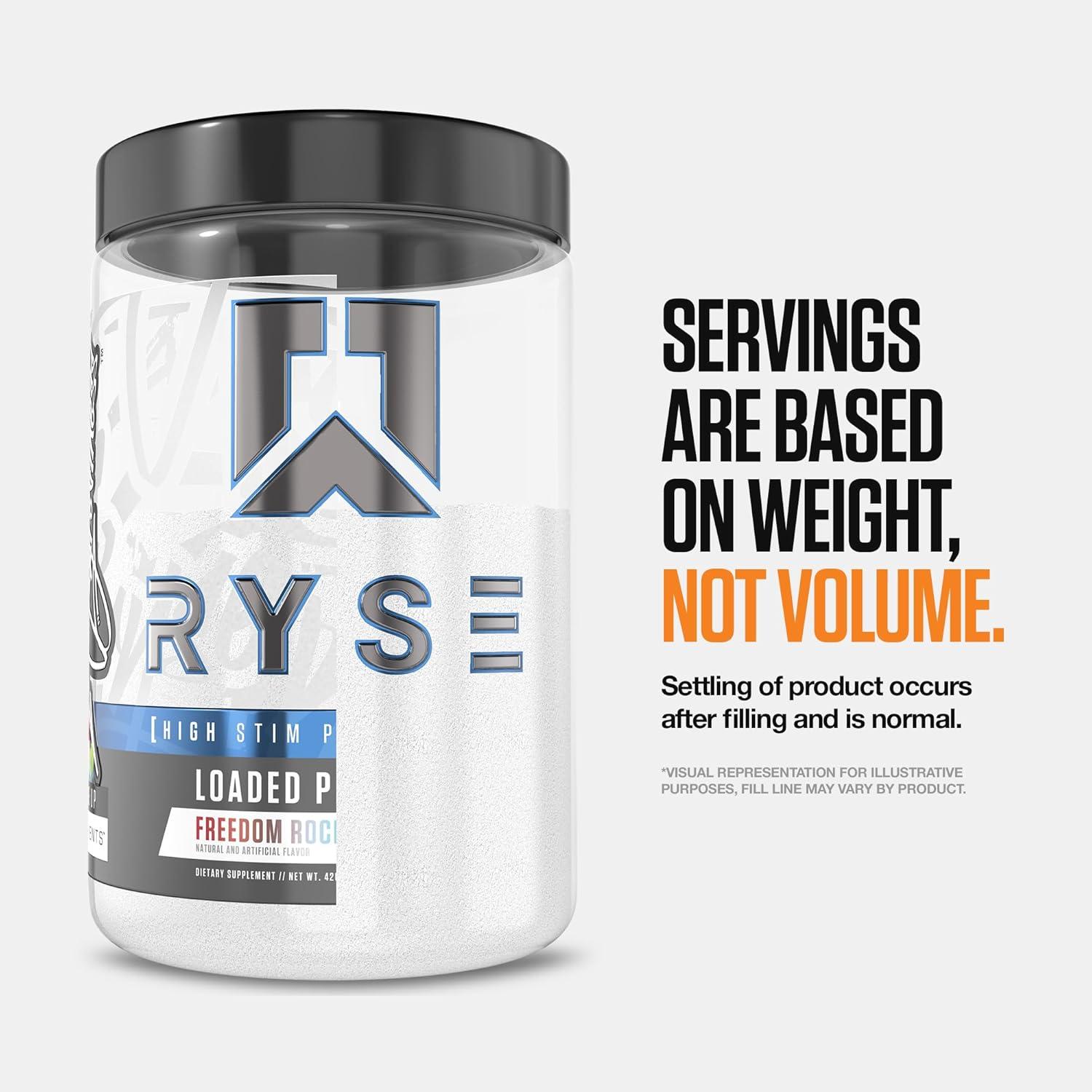 imageRyse Loaded Pre Workout Powder Freedom Rocks Daily PreWorkout for Men amp Women with 325mg Caffeine Beta Alanine and Citrulline for Pump Focus and Energy 30 ServingsSunnyD Tangy Original