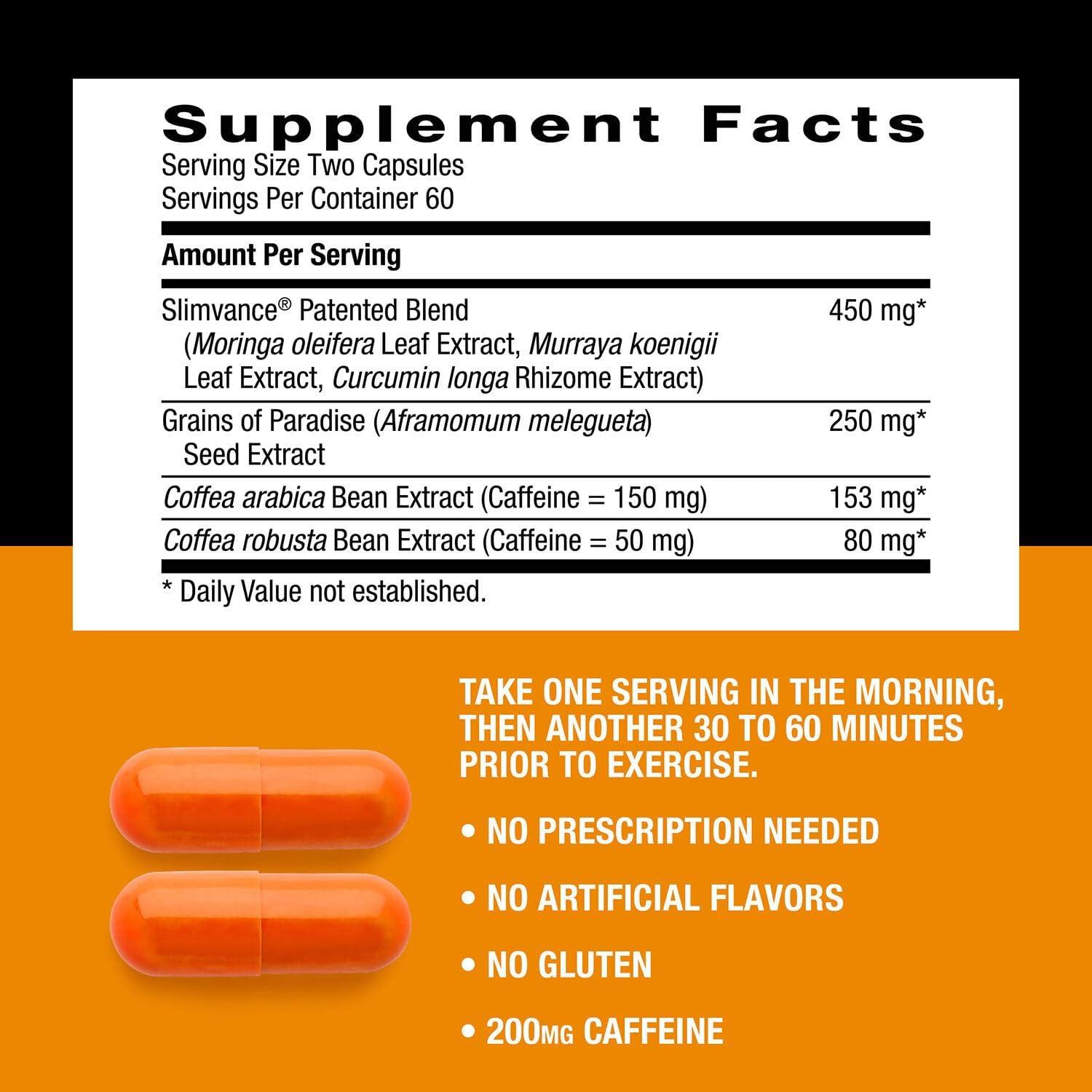 imageSlimvance XP Metabolism Igniter Botanical Diet Support Advanced Thermogenic Burn More Calories Weight amp Fat Loss Energy Focus for Men amp Women Proven Ingredients amp Caffeine 120 Count 30 SVG