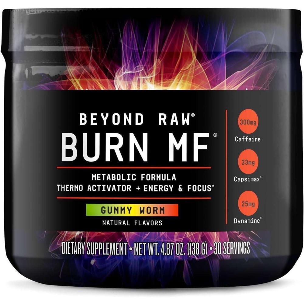 imageBEYOND RAW Burn MF Metabolic Formula Thermo Activator Supports Energy and Focus Gummy Worm 30 Servings