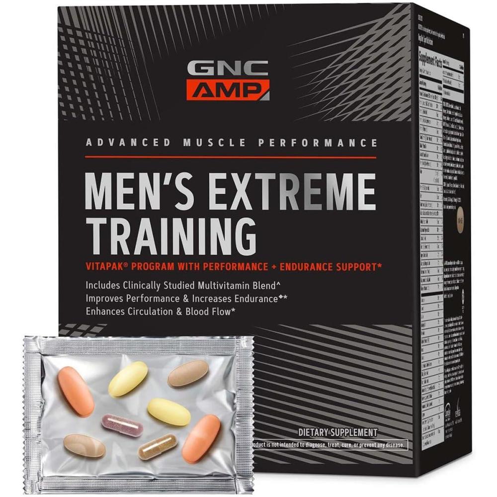 imageGNC AMP Mens Extreme Training Vitapak Program 5 Products in 1 Convenient Vitamin Pack for Performance amp Endurance Adult Multivitamin Proven Ingredients Caffeine Nitric Oxide 30 Day Supply30 Count Pack of 1