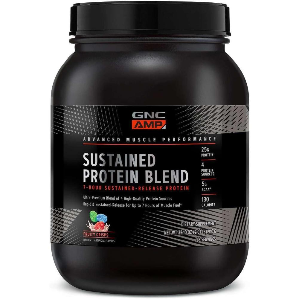 imageGNC AMP Sustained Protein Blend Cinnamon Toast 28 ServingsFruity Crisps