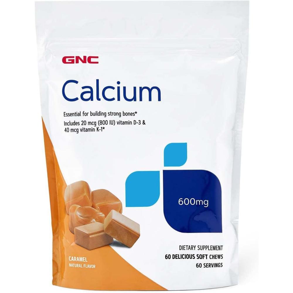 imageGNC Calcium 600mg Supplement Supports Strong Bones Caramel 60 Servings