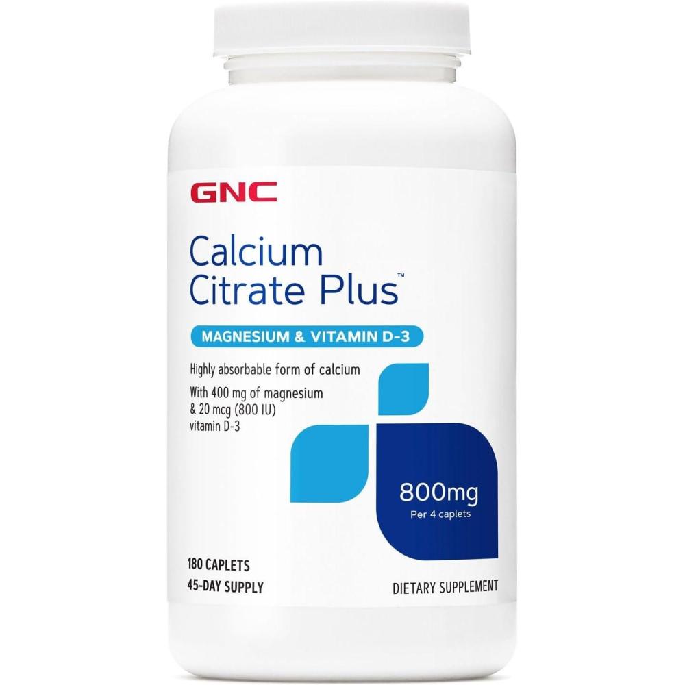 imageGNC Calcium Citrate Plus 800mg Supplement Supports Bone Health 45 Servings