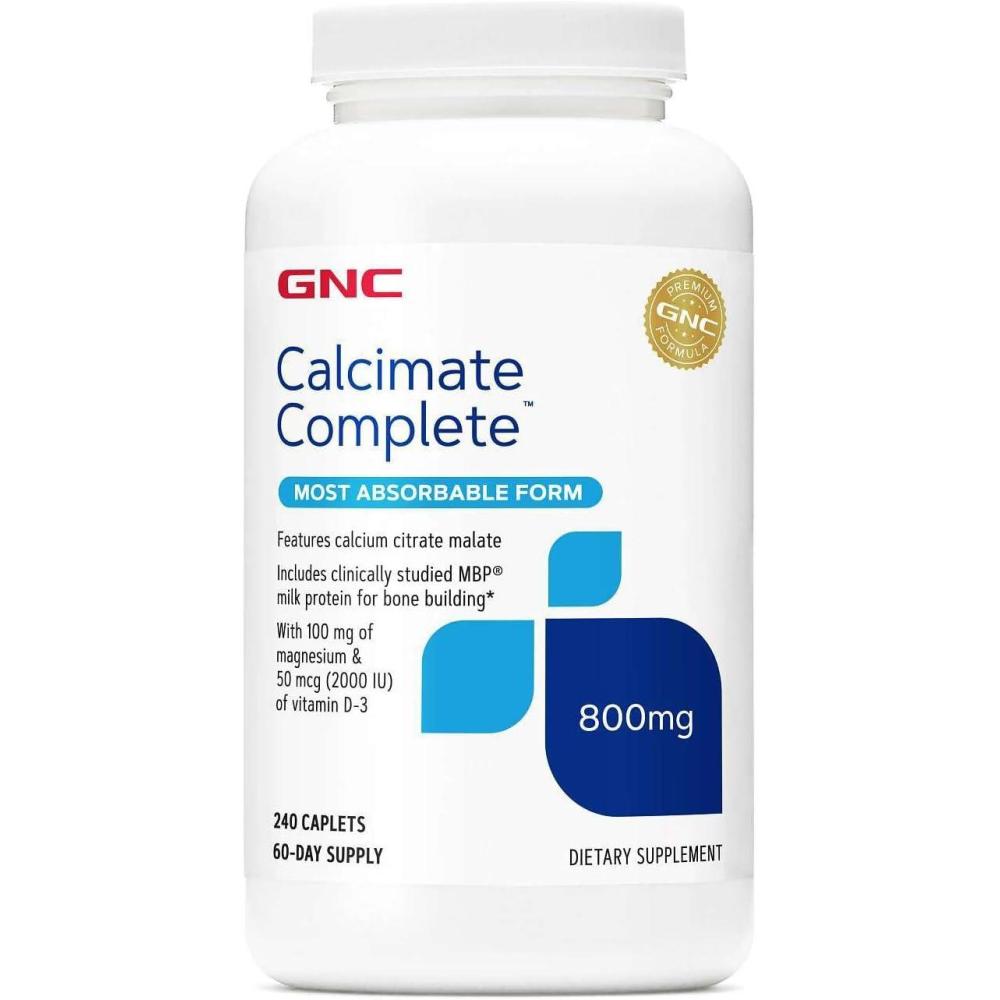 imageGNC Calcium Complete 800mg Supplement Supports Bone Density Enhances Calcium Absorption 60 Servings