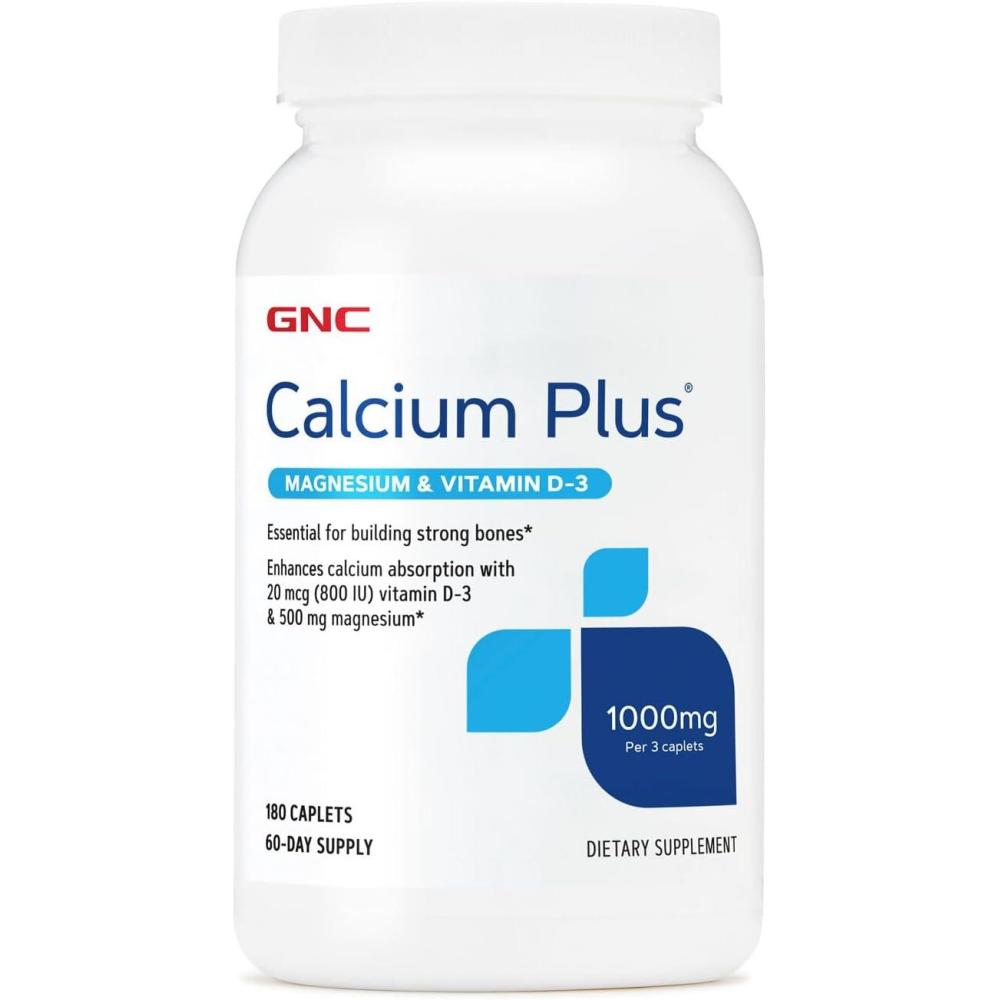 imageGNC Calcium Plus Magnesium amp Vitamin D3 1000mg Essential for Building Strong Bones 180 Count