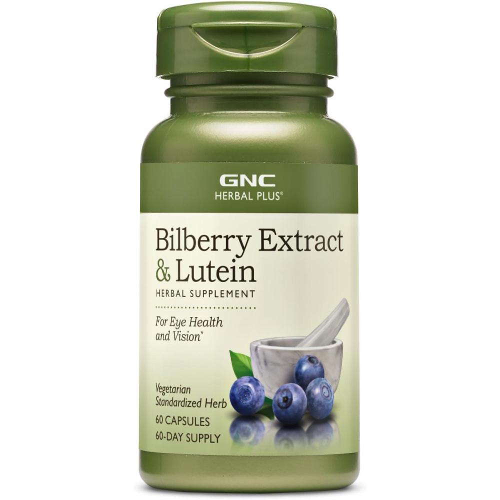 imageGNC Herbal Plus Bilberry Extract and Lutein Supplement Vegetarian Supports Eye and Vision Health 60 Servings1