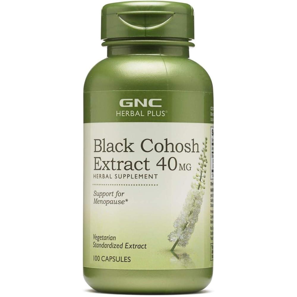 imageGNC Herbal Plus Black Cohosh Extract 40mg Supplement Vegetarian Support for Menopause 100 Servings