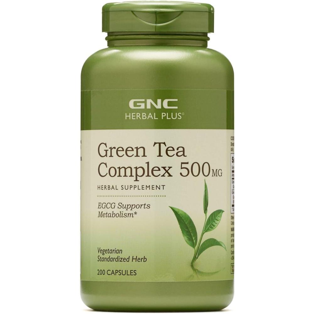 imageGNC Herbal Plus Green Tea Complex 500mg Supplement Vegetarian Supports Metabolism 200 Servings