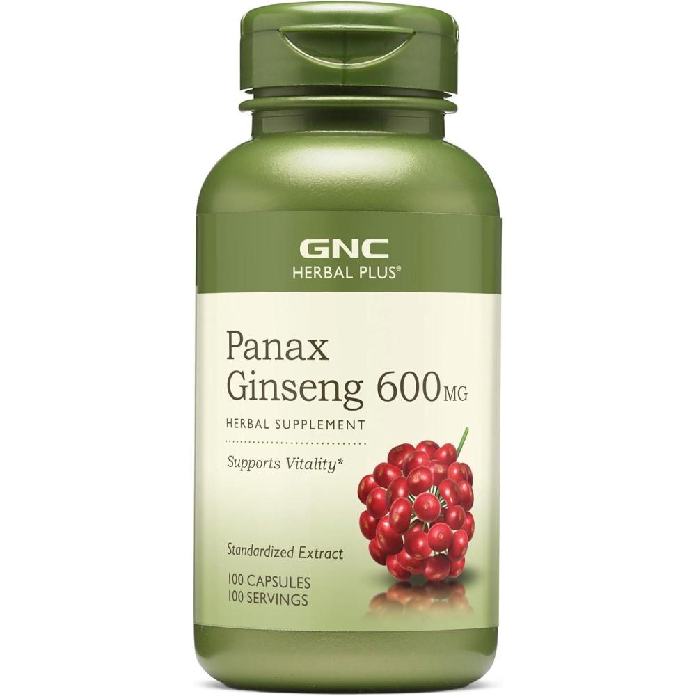 imageGNC Herbal Plus Panax Ginseng 600mg Supports Vitality 100 Capsules