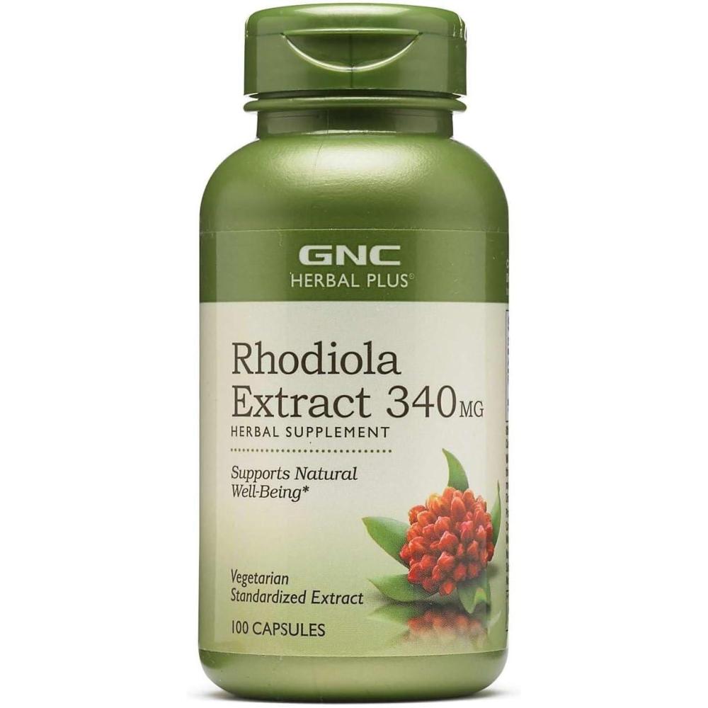 imageGNC Herbal Plus Rhodiola Extract 340mg 100 Capsules Supports Natural WellBeing