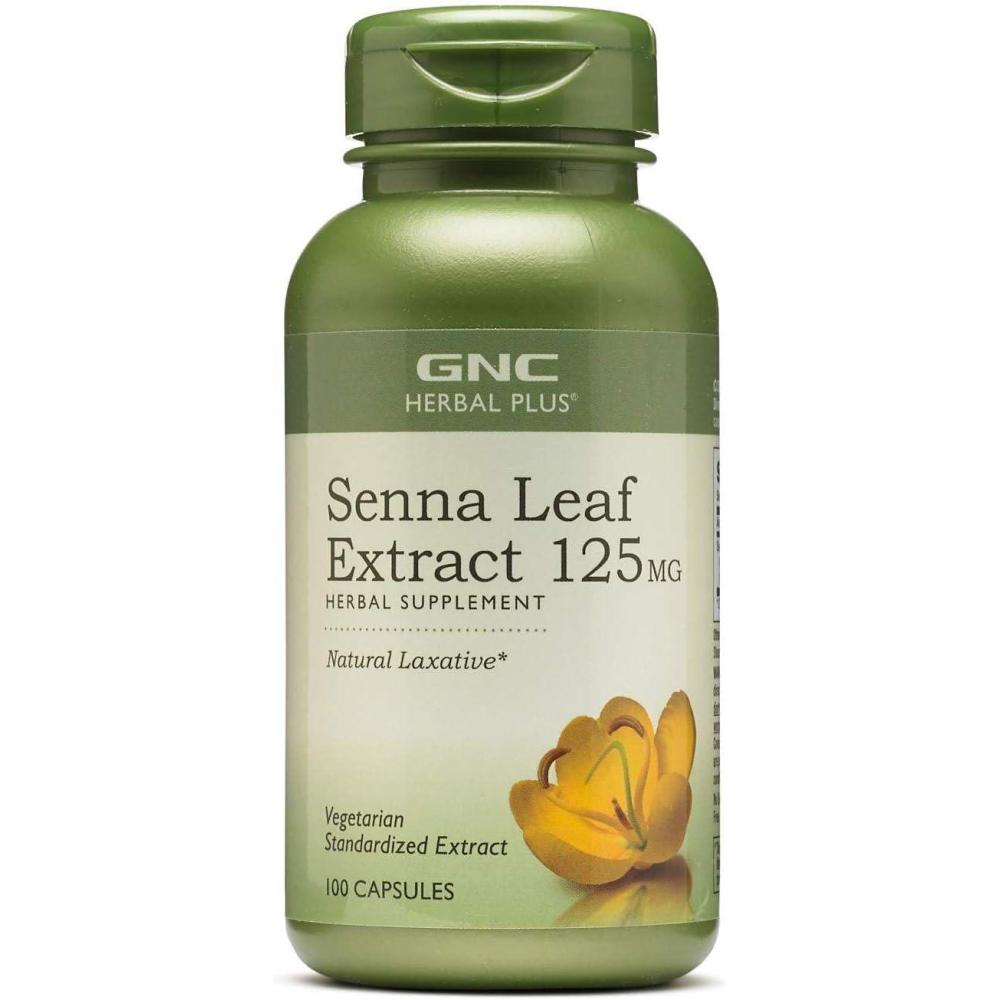 imageGNC Herbal Plus Senna Leaf Extract 125mg 100 Capsules A Natural Laxative