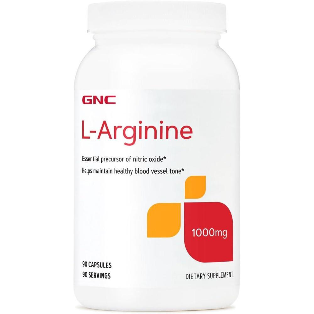 imageGNC L Arginine 1000mg Supplement Supports Healthy Blood Vessel Tone 180 Servings90 Count Pack of 1