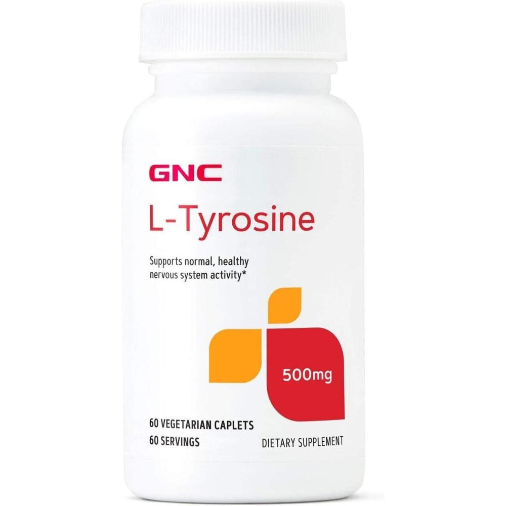 imageGNC LTyrosine 500mg Supports Normal Healthy Nervous System Activity 60 Vegetarian Caplets60 Count Pack of 1