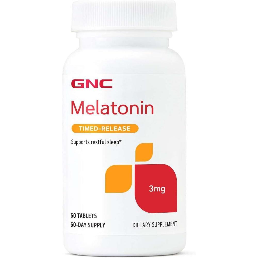 imageGNC Melatonin 3 mg 60 Tablets 60 Servings60 Count Pack of 1