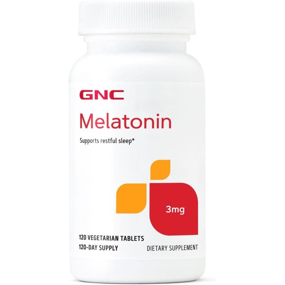 imageGNC Melatonin 3mg Supplement Supports Restful Sleep 120 Servings120 Count Pack of 1