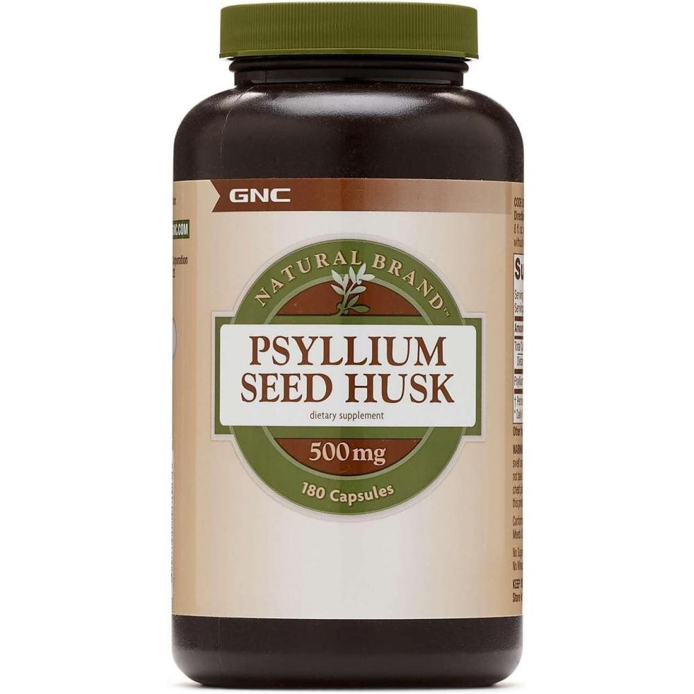 imageGNC Natural Brand Psyllium Seed Husk 500mg Supports Digestive Health 180 Capsules180 Count Pack of 1