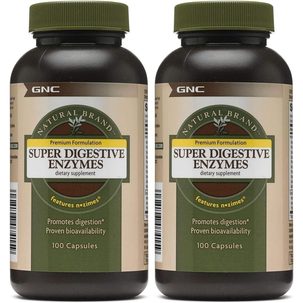 imageGNC Natural Brand Super Digestive Enzymes Promotes Protein Carbohydrate and Fat Digestion 100 Capsules100 Count Pack of 2