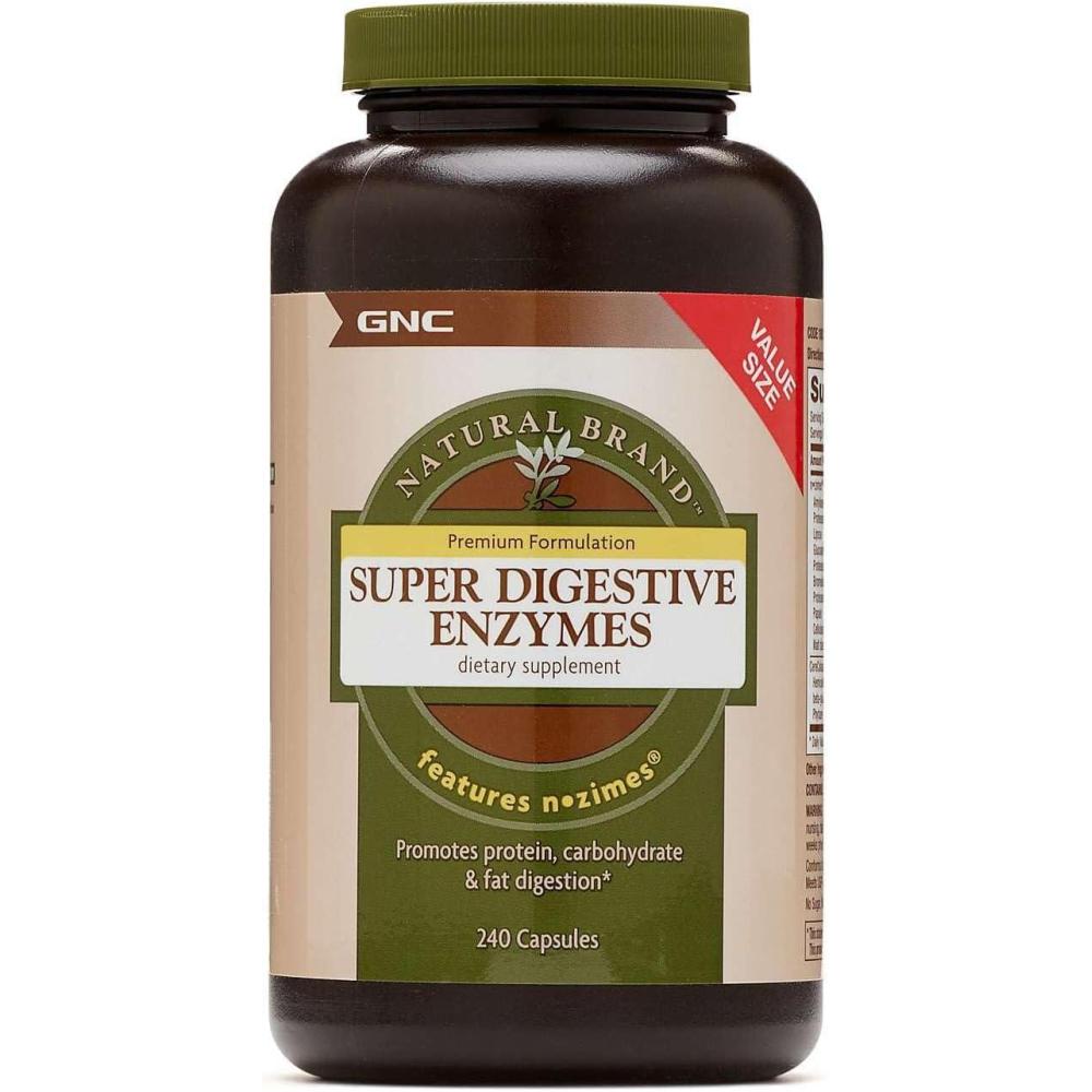 imageGNC Natural Brand Super Digestive Enzymes Promotes Protein Carbohydrate and Fat Digestion 100 Capsules240 Count Pack of 1